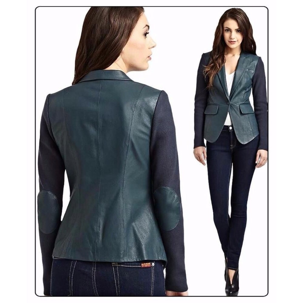 Cut25 by Yigal Azrouel Leather Panel Blazer